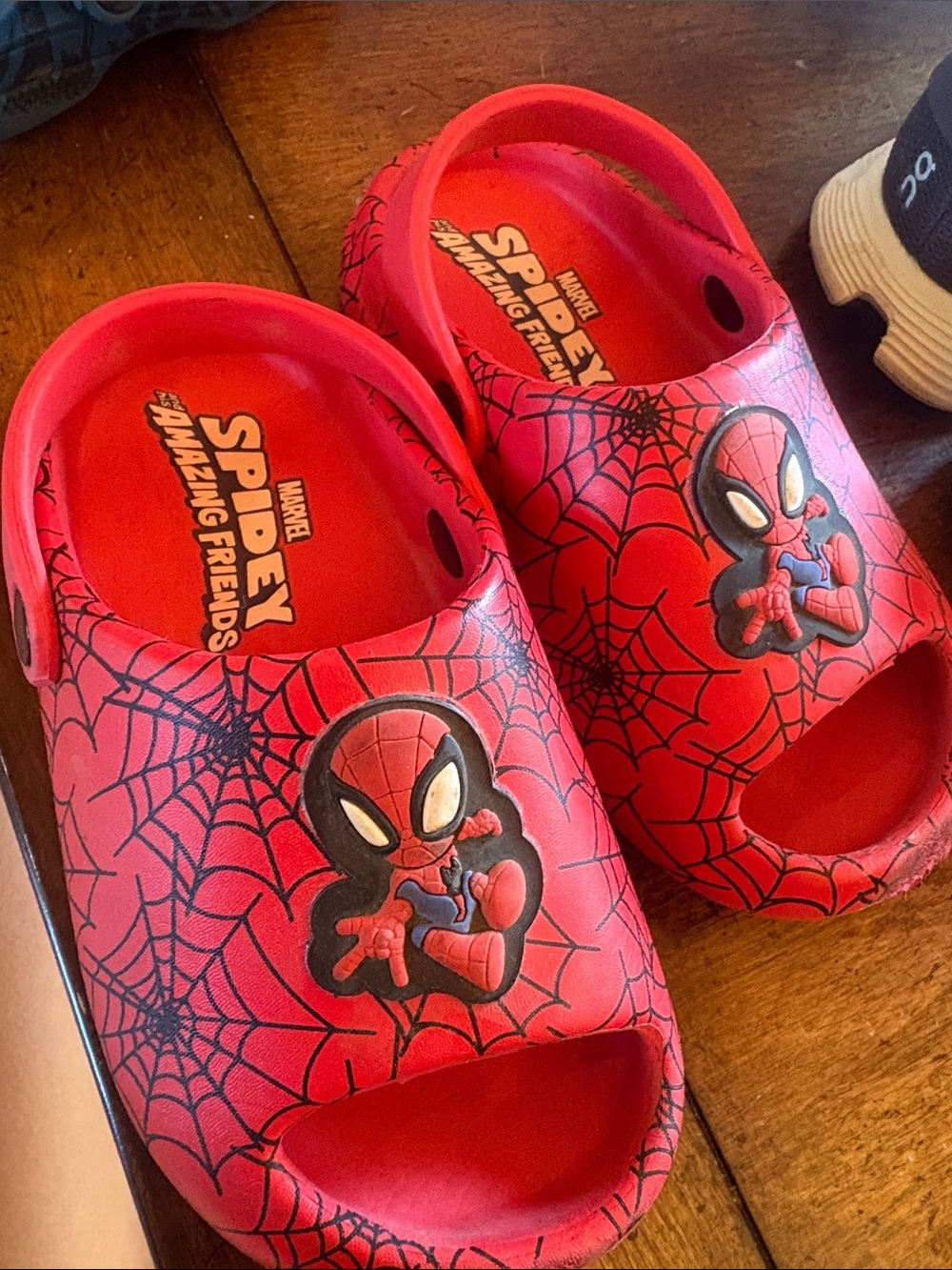 Marvel Red Spider-Man Kids Sandals with Web Graphics